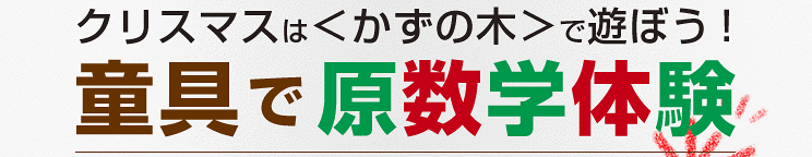 クリスマスはかずの木で遊ぼう!童具で原数学体験