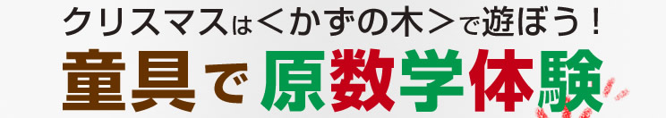 クリスマスはかずの木で遊ぼう!童具で原数学体験